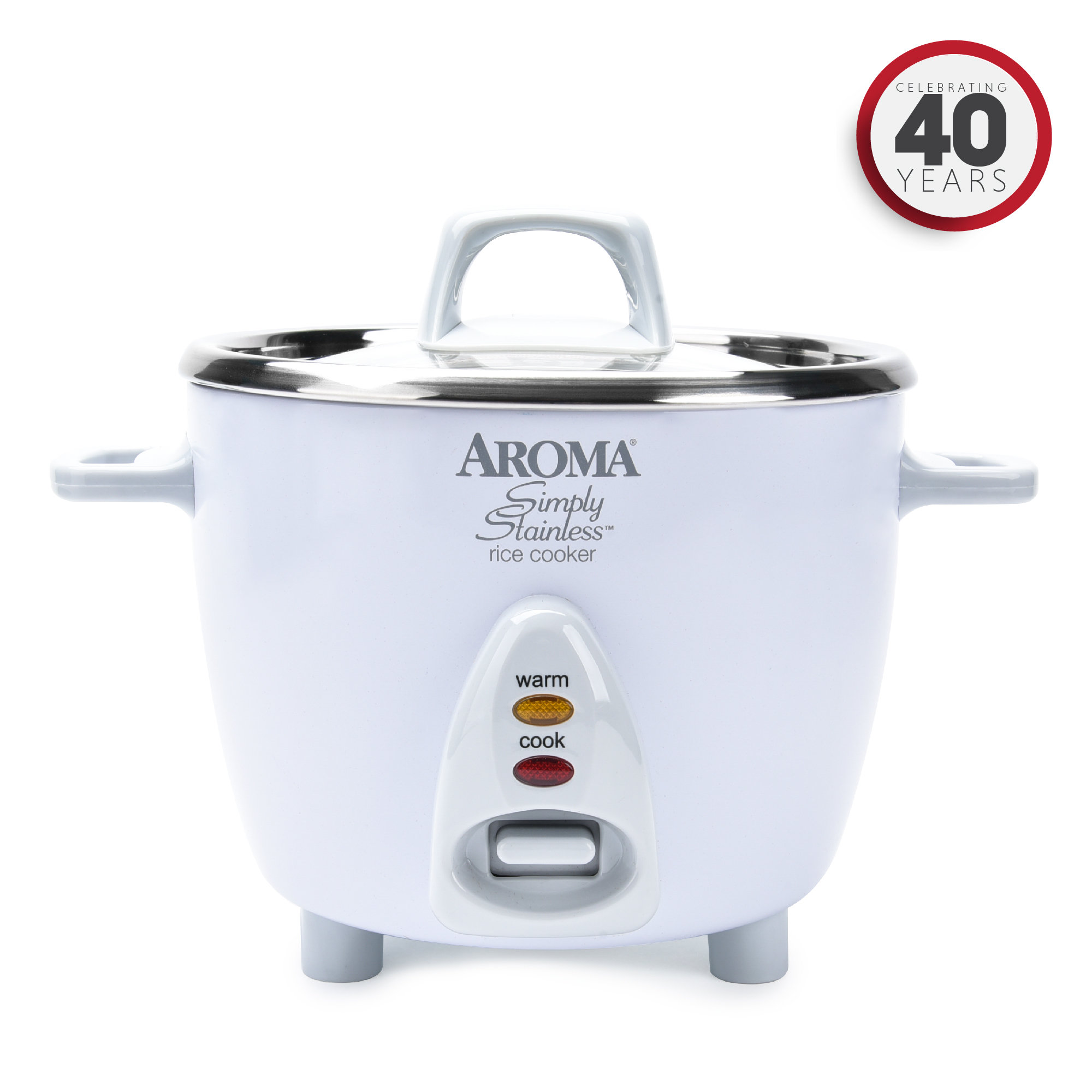 6 Cup Cooked White Pot Style One Touch Rice Cooker and Food Steamer Multi Use