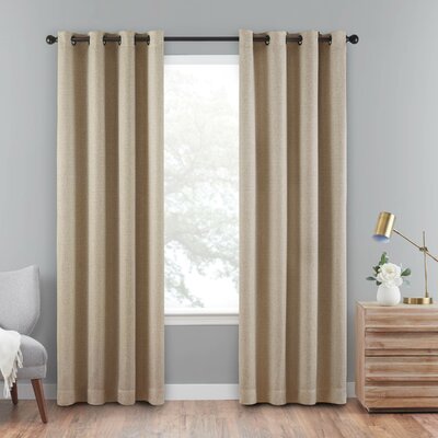 Layan Absolute Zero Solid Max Blackout Thermal Grommet Single Curtain Panel George Oliver Curtain Color: Mocha, Size per Panel: 50