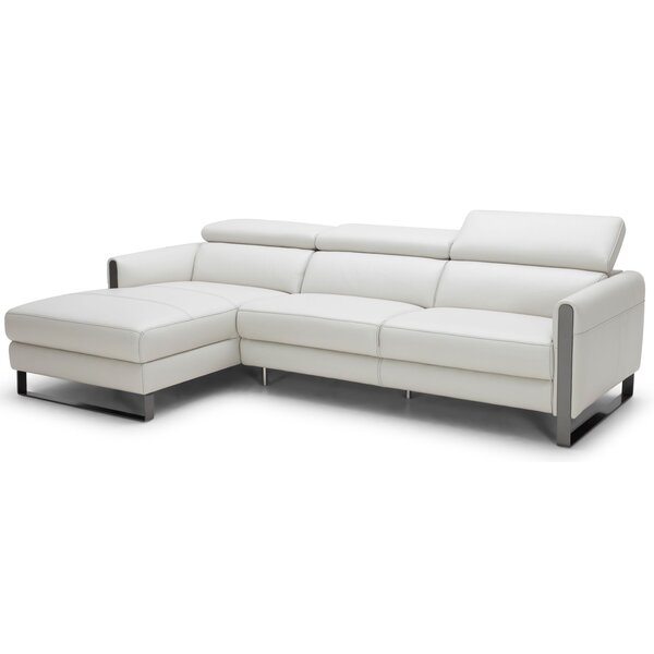 Jessie Leather Reclining Sectional By Orren Ellis