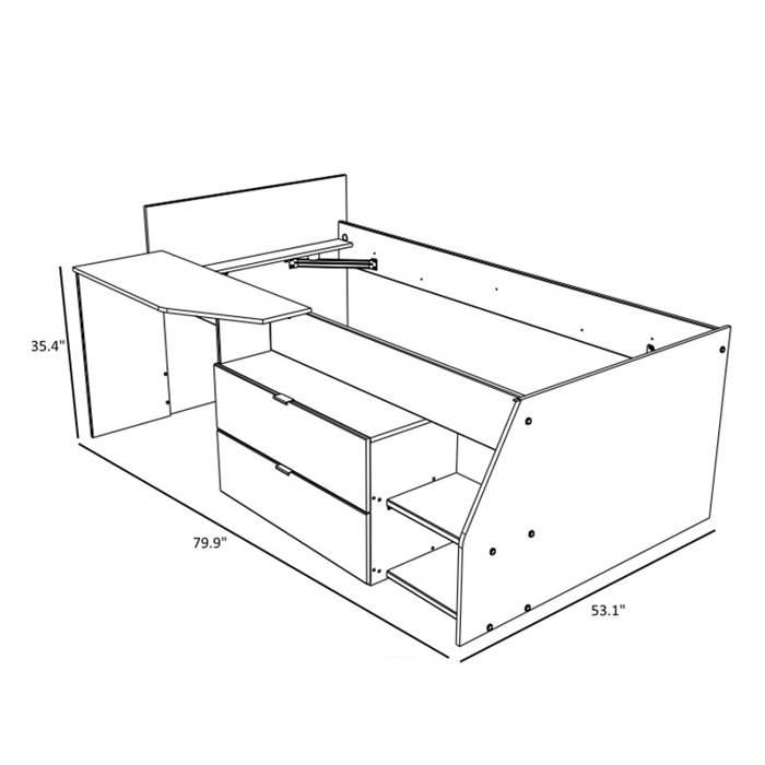 Parisot Milky Twin Low Loft Bed Wayfair