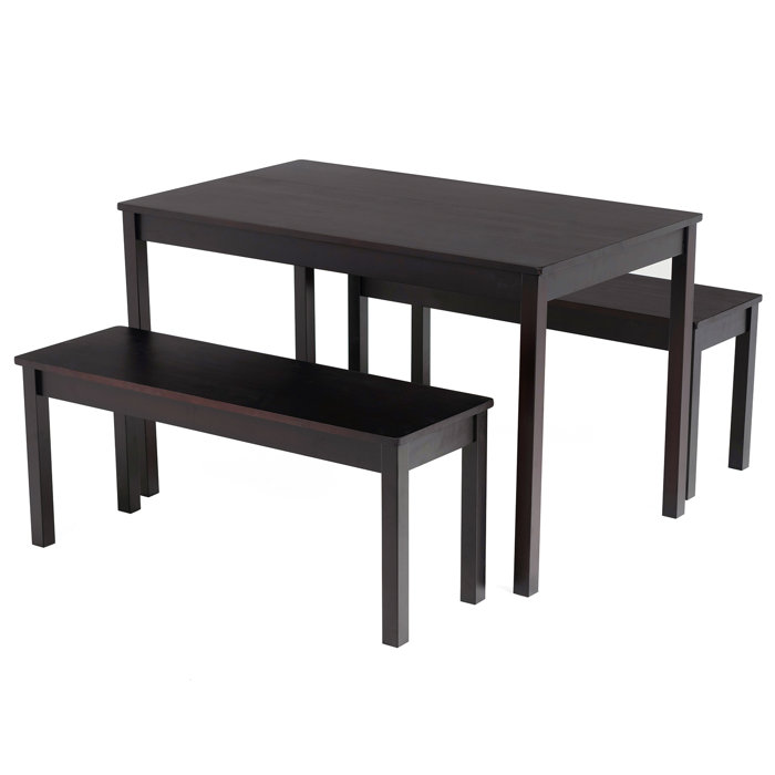 Ebern Designs Deges Table Furniture 3 Piece Solid Wood Breakfast