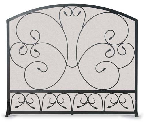 Country Scroll 1 Panel Steel Fireplace Screen By Pilgrim Hearth