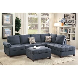 Dark Blue Denim Sectional Sofa | Wayfair