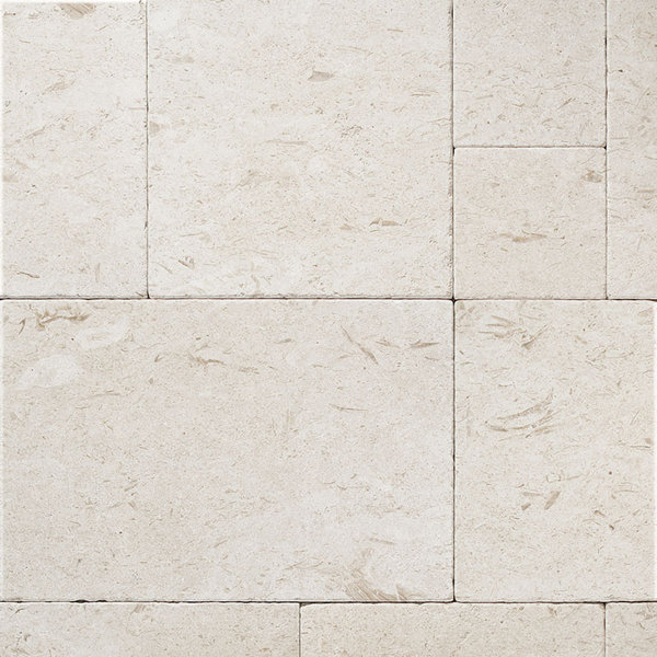 Random Sized Limestone Field Tile in Fossil Stone Tumbled by Parvatile