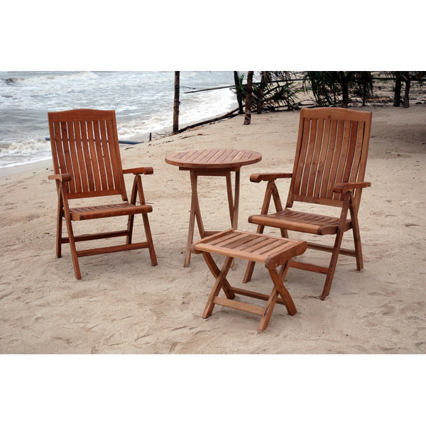 Farnam 4 Piece Teak Dining Set by Rosecliff Heights