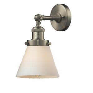 1-Light Glass Cone Wall Sconce