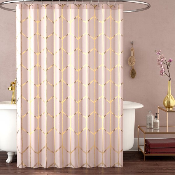 Mangesh Microfiber Printed Metallic Shower Curtain by Willa Arlo Interiors