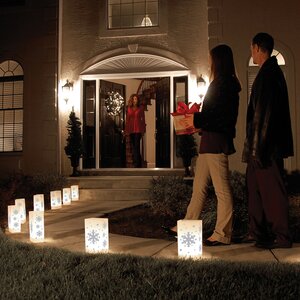 Snowflake Reusable Plastic Luminarias (Set of 12)