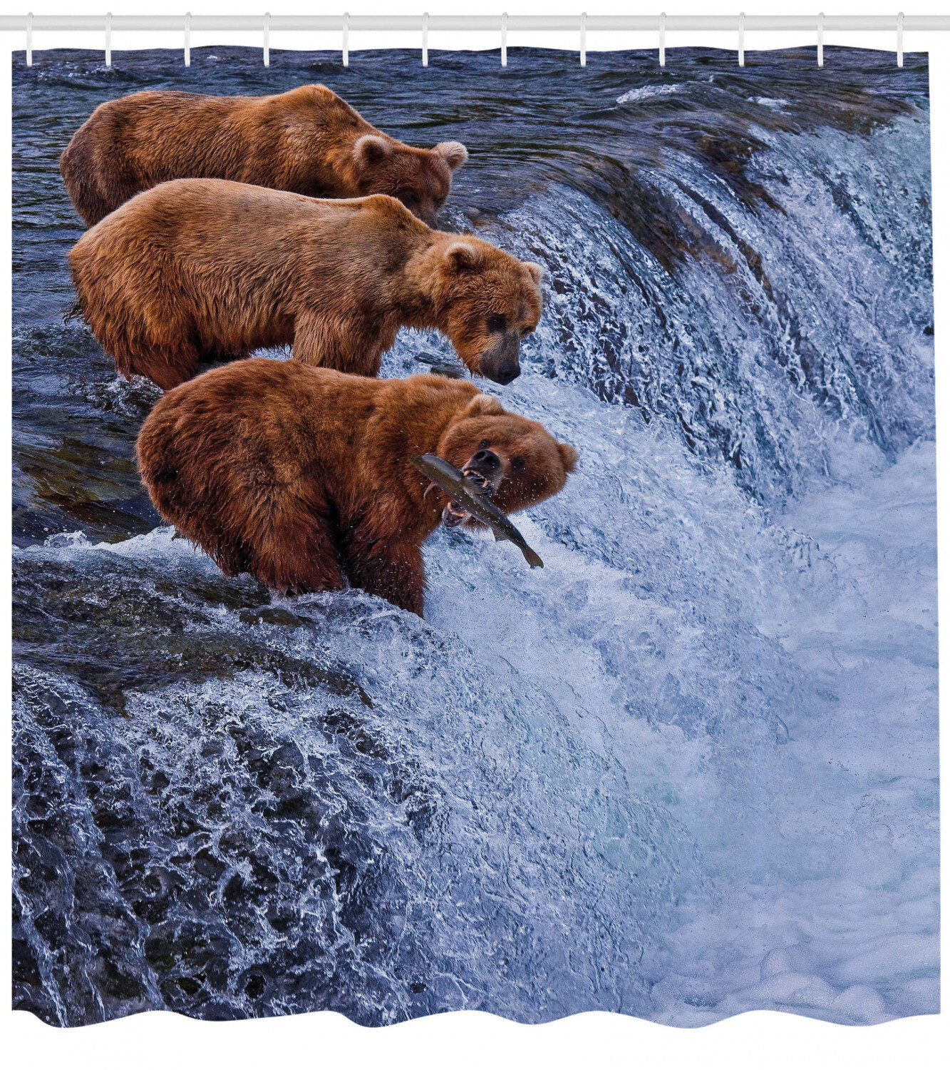 72x72/'/' Grizzly Bear in the Mountains Bathroom Shower Curtain Waterproof Fabric
