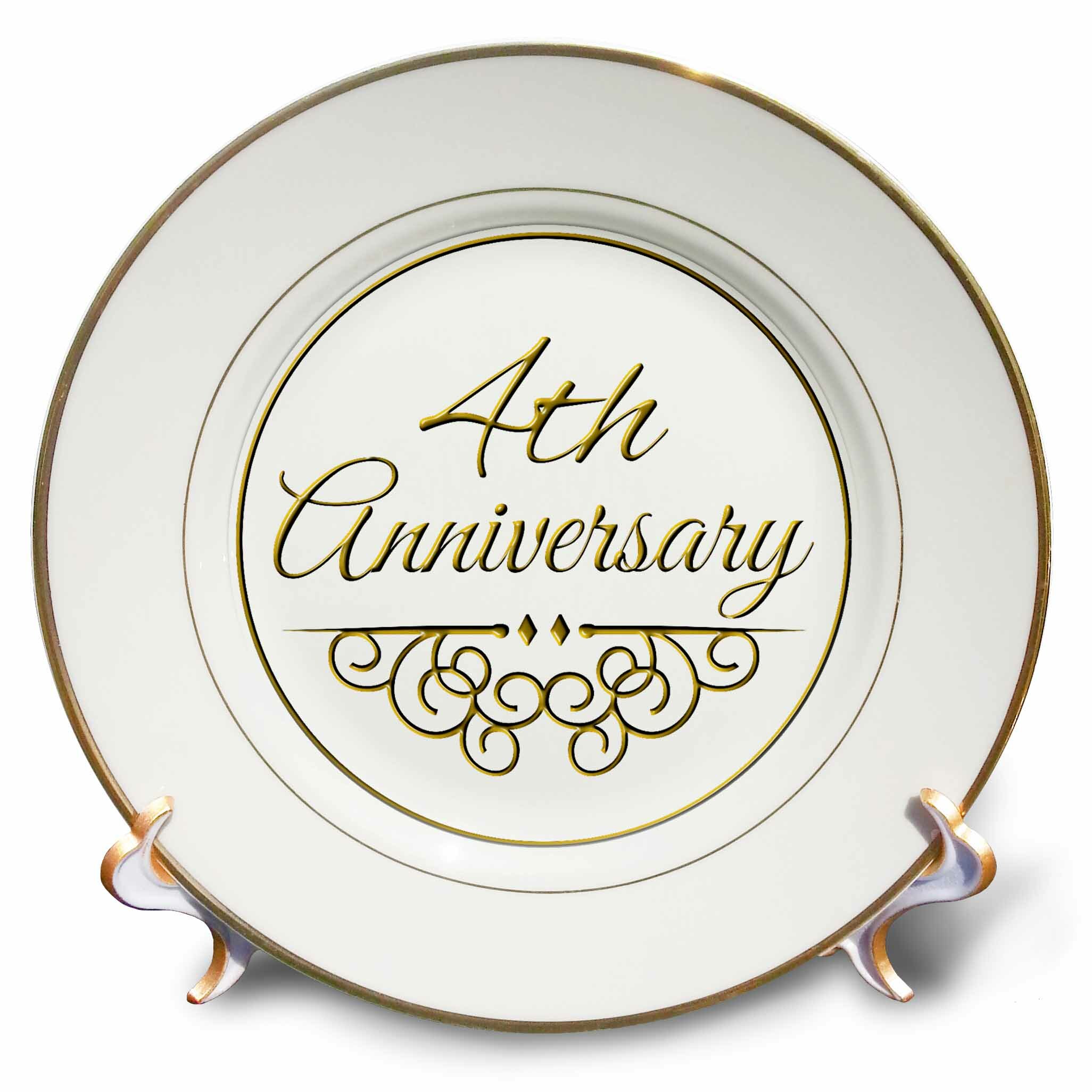 East Urban Home 4th Anniversary Gift For Celebrating Wedding Anniversaries Porcelain Decorative Plate Wayfair