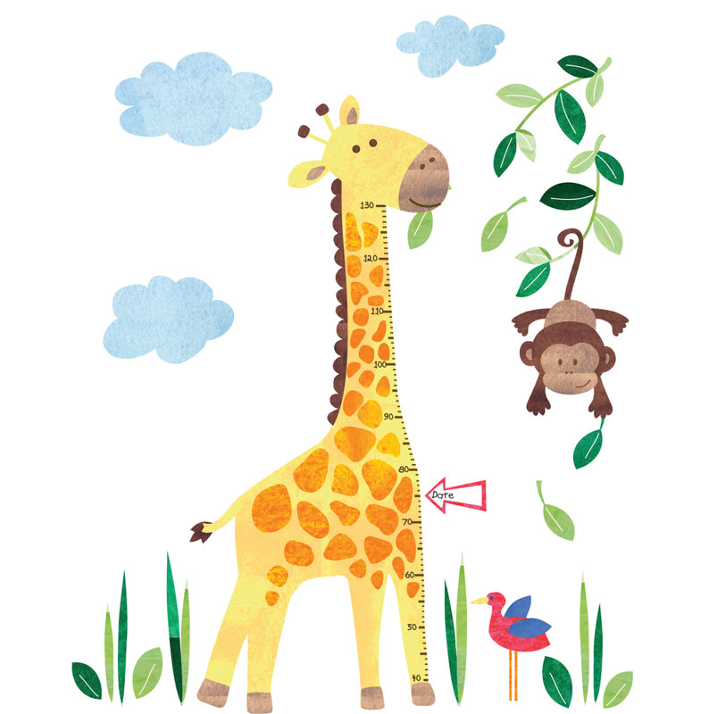 jojo maman bébé giraffe height growth chart wall decal | wayfair