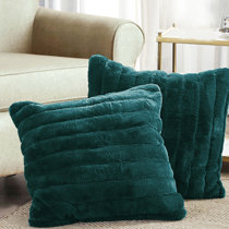 teal fuzzy pillow