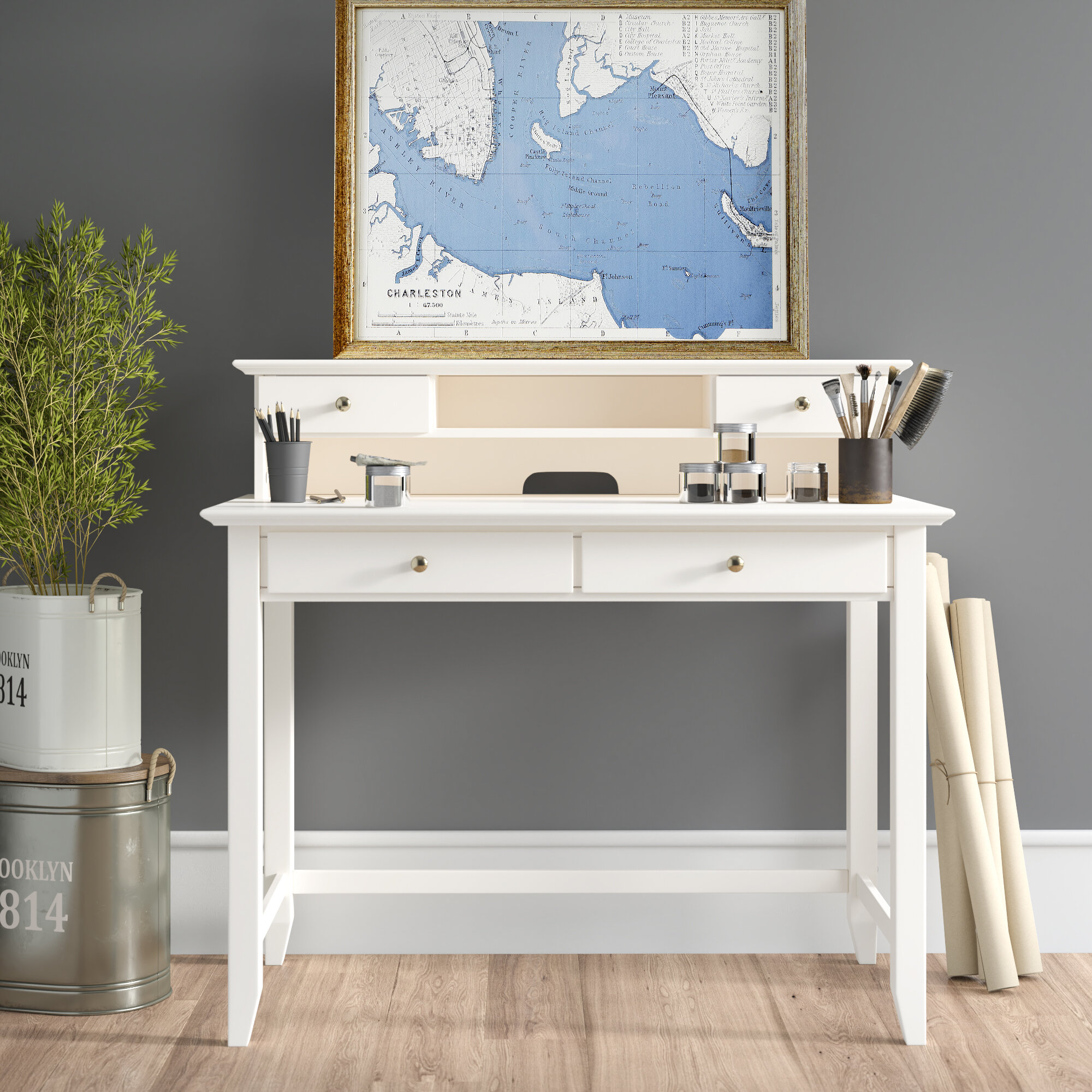 Bennie Secretary Desk With Hutch Reviews Birch Lane