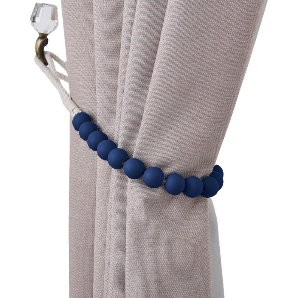 Harriet Bee Dametta Macaron Wooden Bead Curtain Tieback Reviews