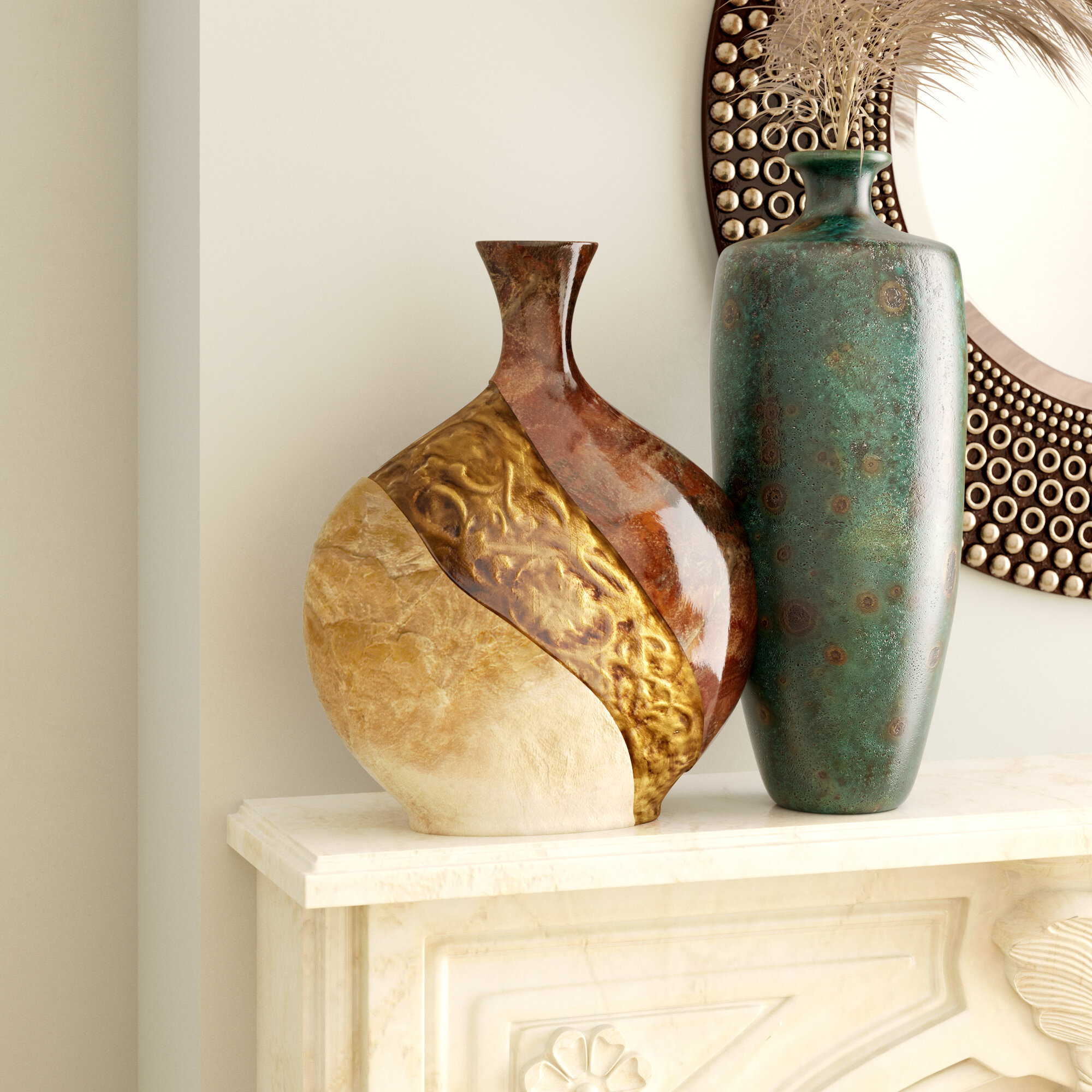Morandi Dried Flowers Floral Vases for Decor,Home Decoration Art Ornaments,B Lllunimon Irregular Ceramic Vase 