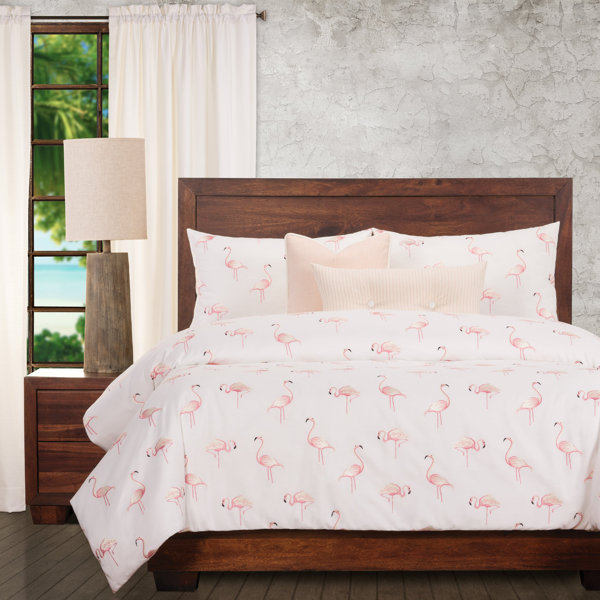 Flamboyance Emroidered Flamingo Duvet Cover & Insert Set