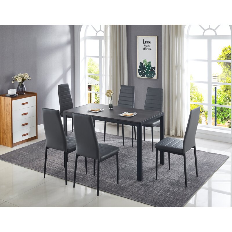 Ebern Designs Classic Style 7 Piece Dining Table Set | Wayfair