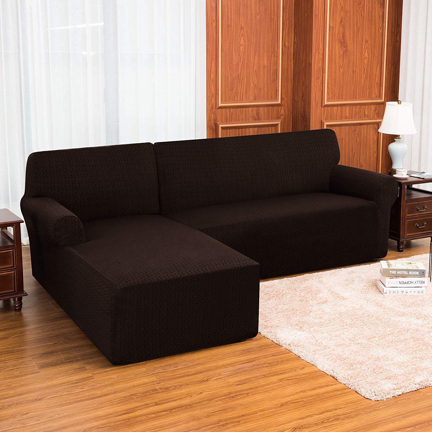 Laude Run 2 Pieces L Shaped Box Cushion Sofa Slipcover Wayfair L Shaped Box Cushion Sofa Slipcover