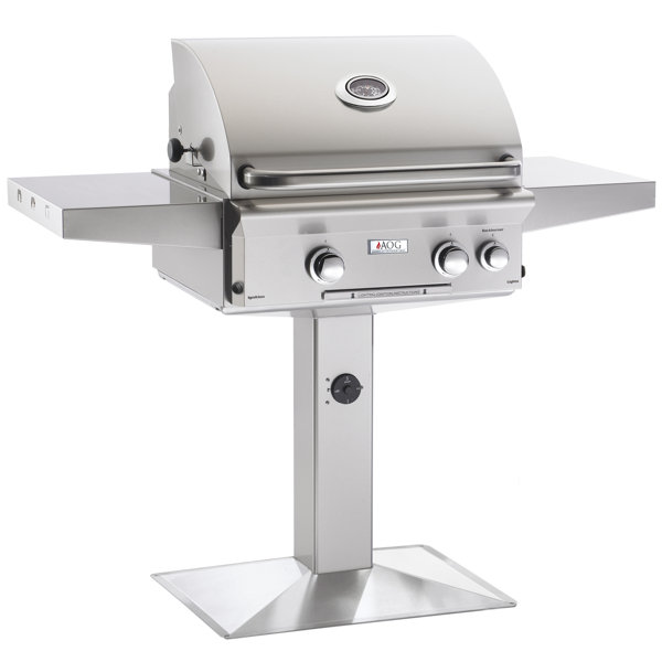 L Series Built-In Natural Gas Grill with Side Shelves by American Outdoor Grill
