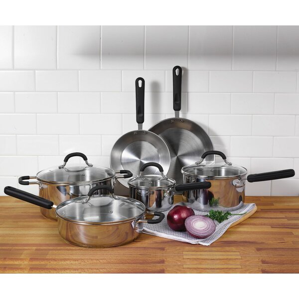 10 Piece Stainless Steel Cookware Set by Oneida