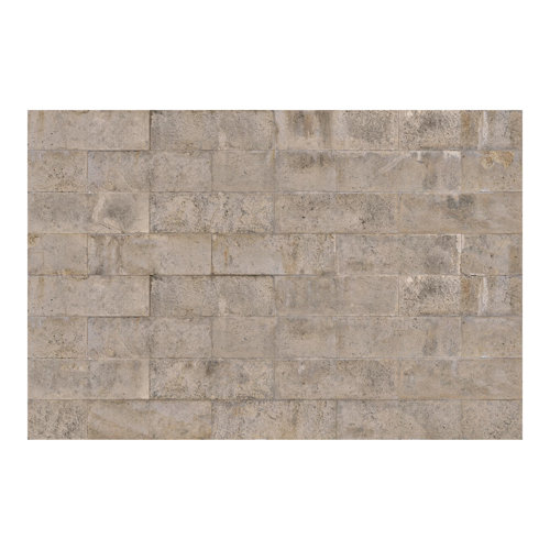 Concrete Brick 2.25m x 3.36m Textured Matte Peel & Stick Wall Mural East Urban Home