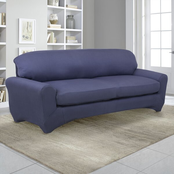 Stretch Fit Box Cushion Sofa Slipcover By Serta