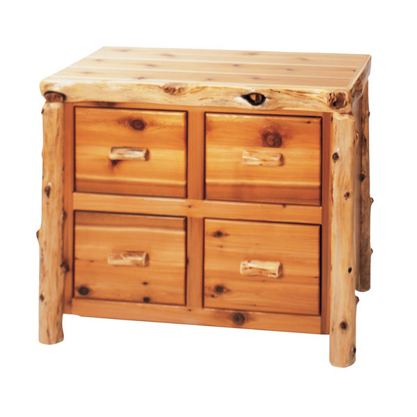 Traditional Cedar Log 4-Drawer File Cabinet by Fireside Lodge