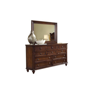 Compass Rose 10 Drawer Dresser with Mirror by Fairfax Home Collections