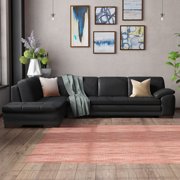 Dark Grey Leather Sectional Wayfair