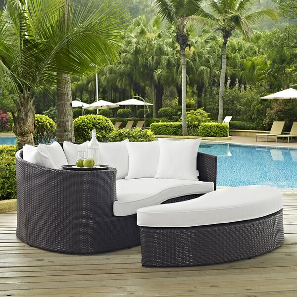 Ryele Outdoor Patio Daybed with Cushions by Latitude Run