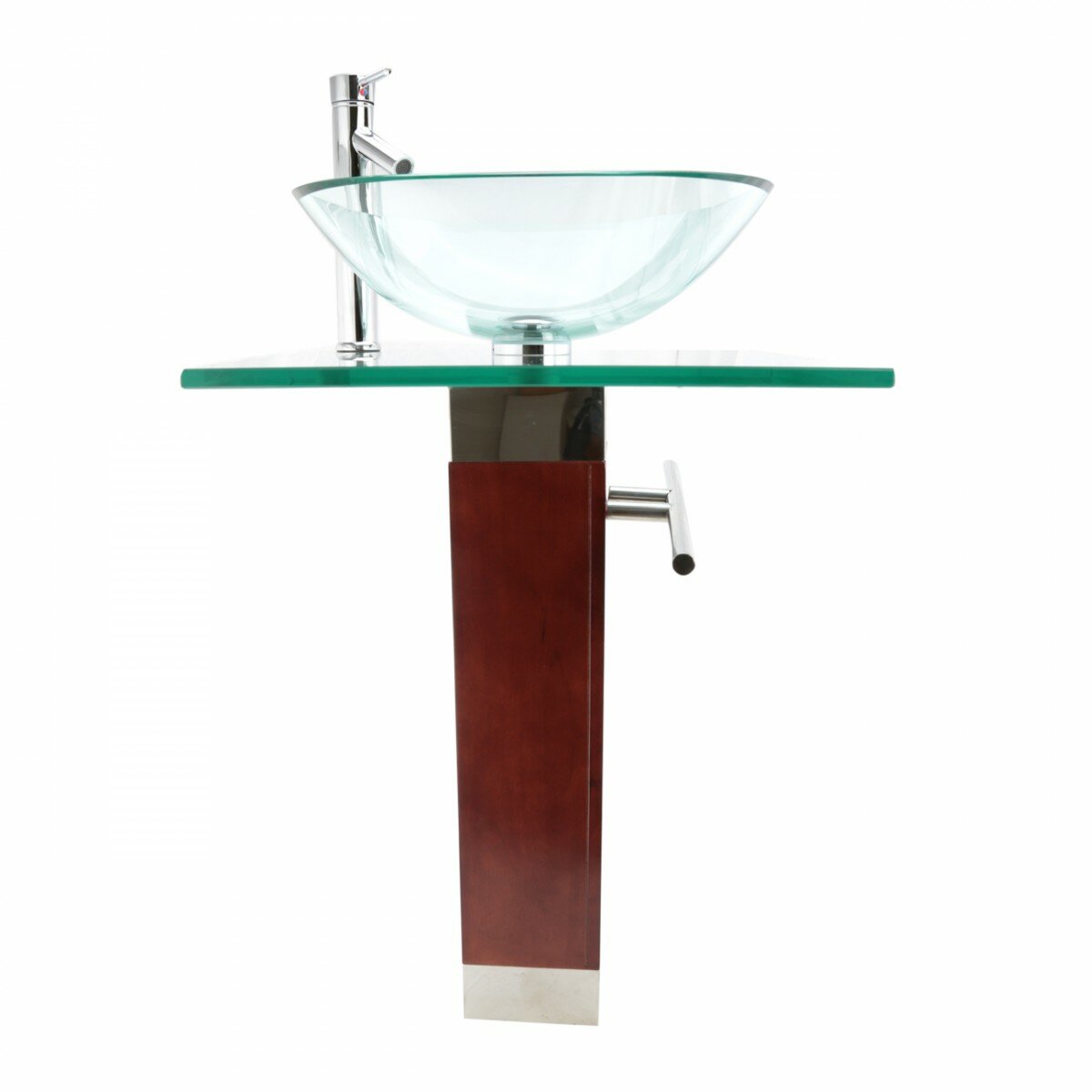 The Renovators Supply Inc Bohemia Glass 275 Tall Clear Green Glass Pedestal Bathroom Sink With Faucet Reviews Wayfair