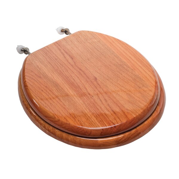 Designer Solid Round Wood Toilet Seat with Hinges by Comfort Seats