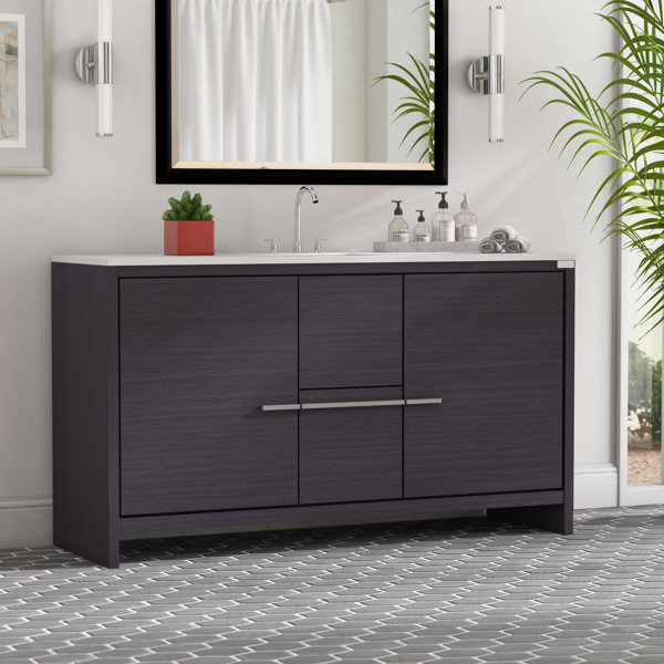 Bosley 60 Single Modern Bathroom Vanity Set by Mercury Row