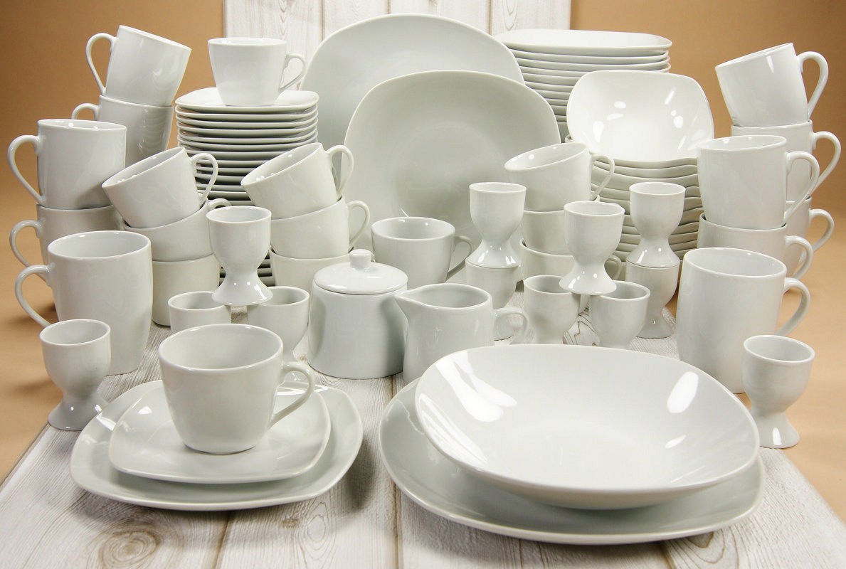 Creatable Square 100 Piece Dinnerware Set, Service for 12 & Reviews