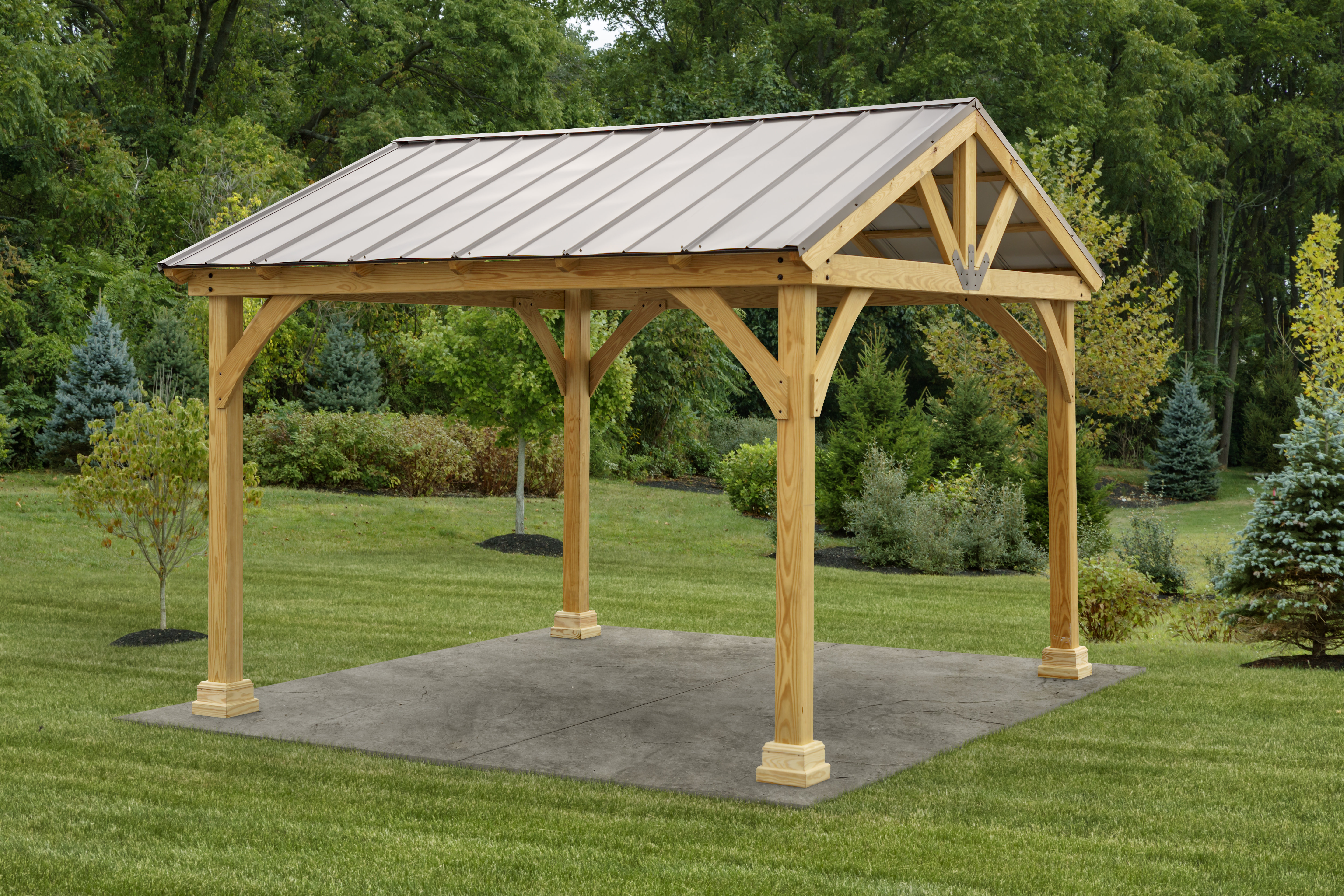 Yardcraft Westmont 12 5 Ft W X 12 Ft D Solid Wood Patio Gazebo