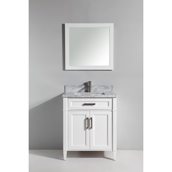 Lachine Marble 30 Single Bathroom Vanity with Mirror by Gracie Oaks