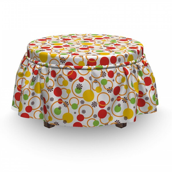 Circles Dots Ottoman Slipcover (Set Of 2) By East Urban Home