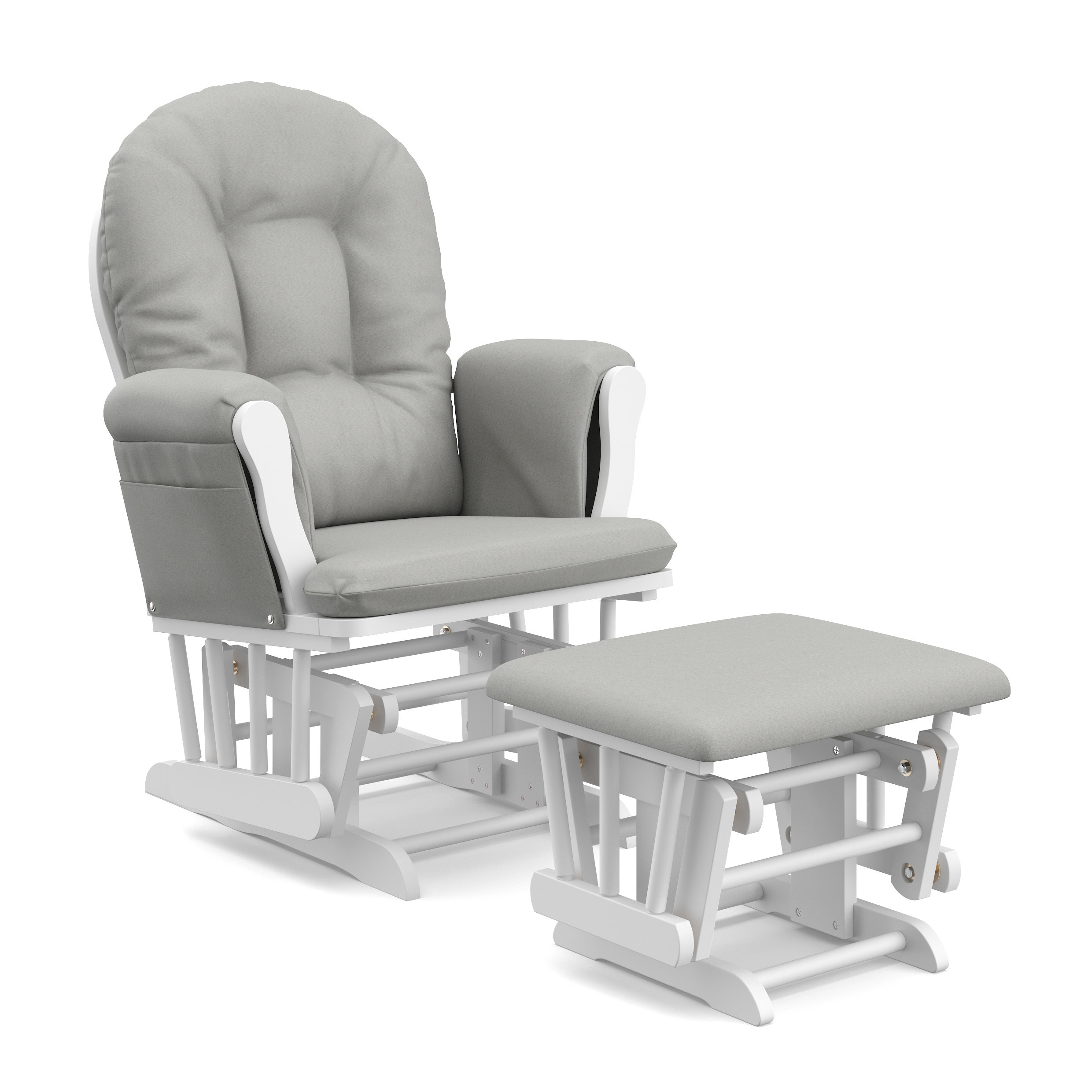 white wooden rocking chair nursery