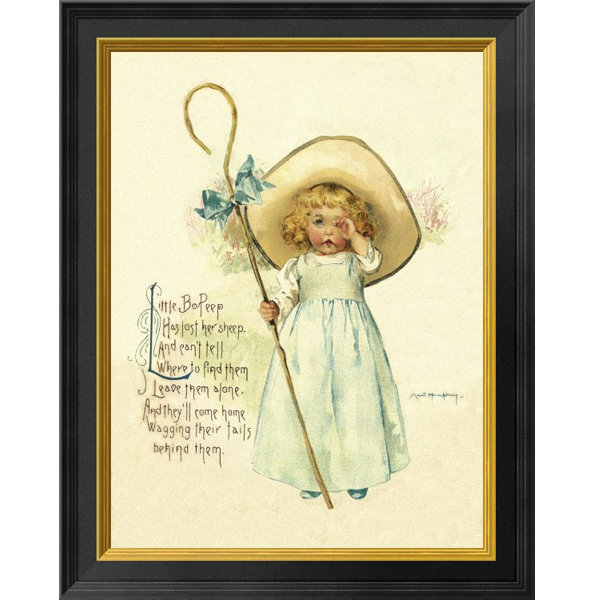 East Urban Home Nursery Rhymes Little Bo Peep Framed Oil