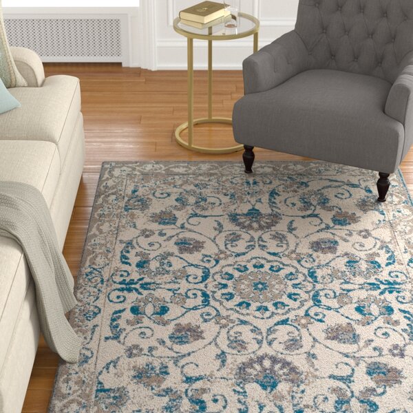Innisbrook Traditional Vintage Distressed Scatter Blue Indoor/Outdoor Area Rug by Charlton Home