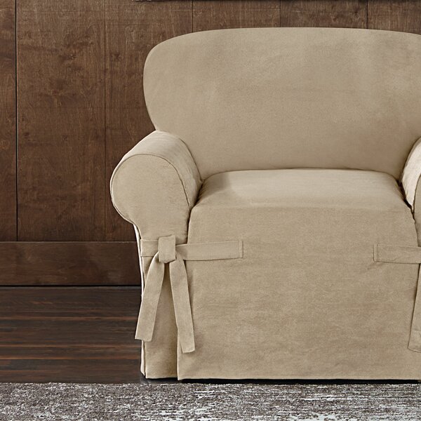 Review Sueded Twill Furniture Box Cushion Armchair Slipcover