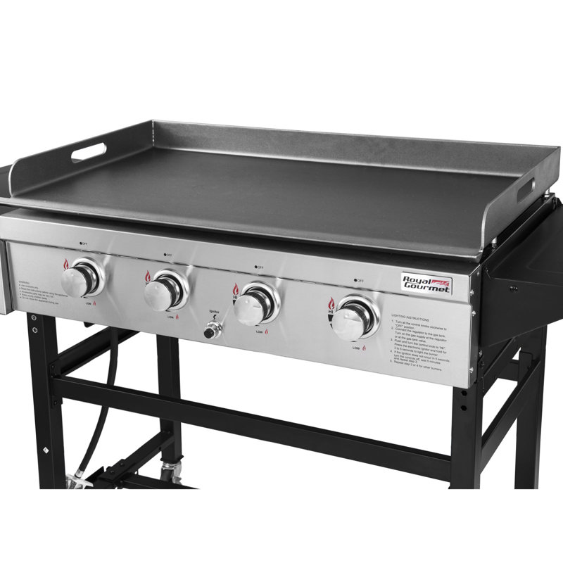 Royal Gourmet 4 Burner Flat Top Propane Gas Grill With Side
