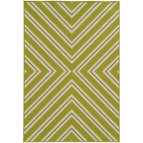 Heath Green/Ivory Indoor/Outdoor Area Rug by Ebern Designs