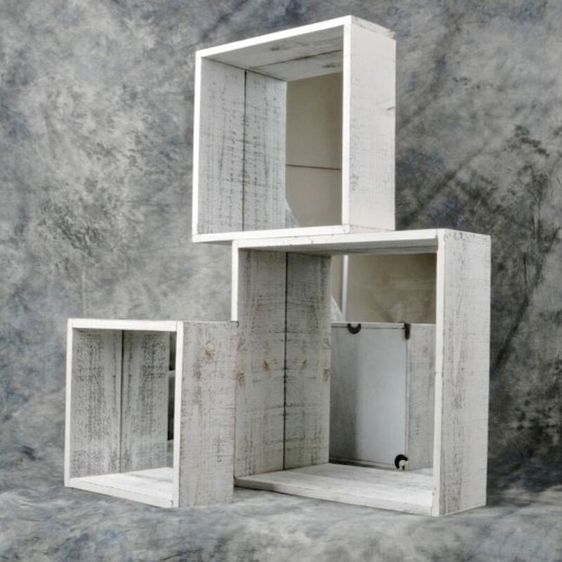 square metal shelving units