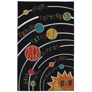 Brynn Solar System Black Area Rug