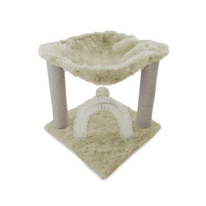 Tiger Tough Plush Hammock and Cat Brush Grooming Station