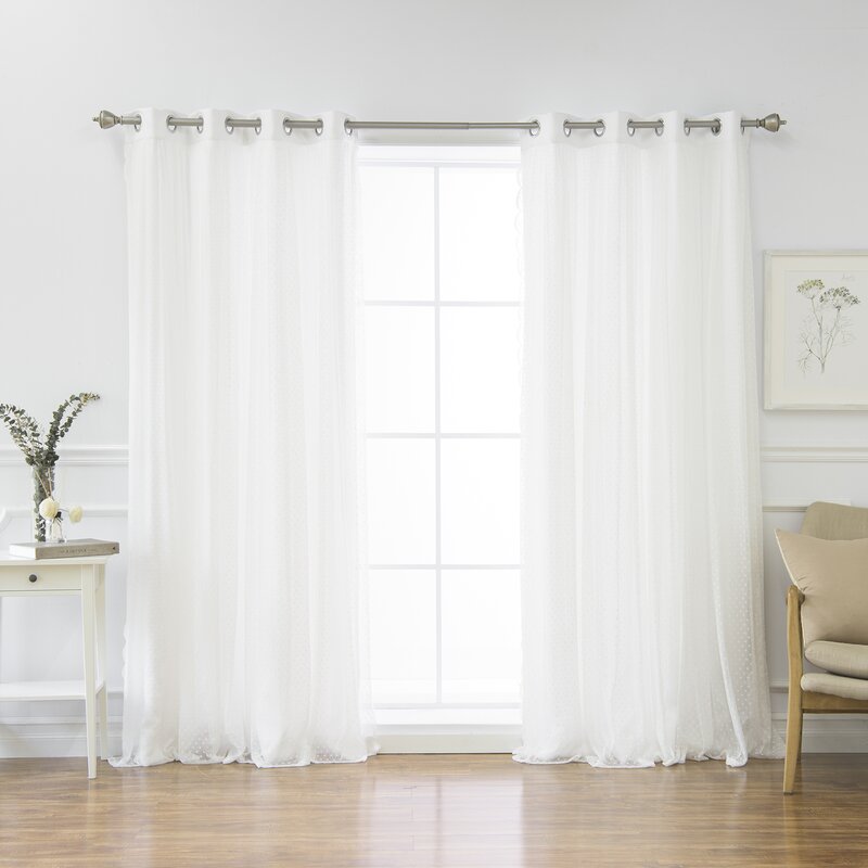 August Grove Holland Solid Blackout Thermal Grommet Curtain Panels ...