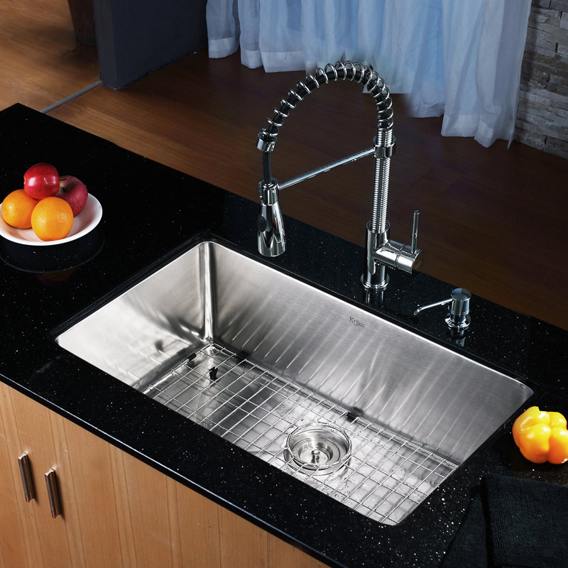 30 L X 18 W Undermount Kitchen Sink With Faucet And Soap Dispenser 30 L X 18 W Undermount Kitchen Sink With Faucet And Soap Dispenser