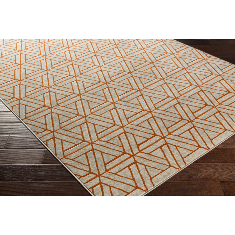 Langley Street Ginsberg Light Gray/Burnt Orange Area Rug & Reviews