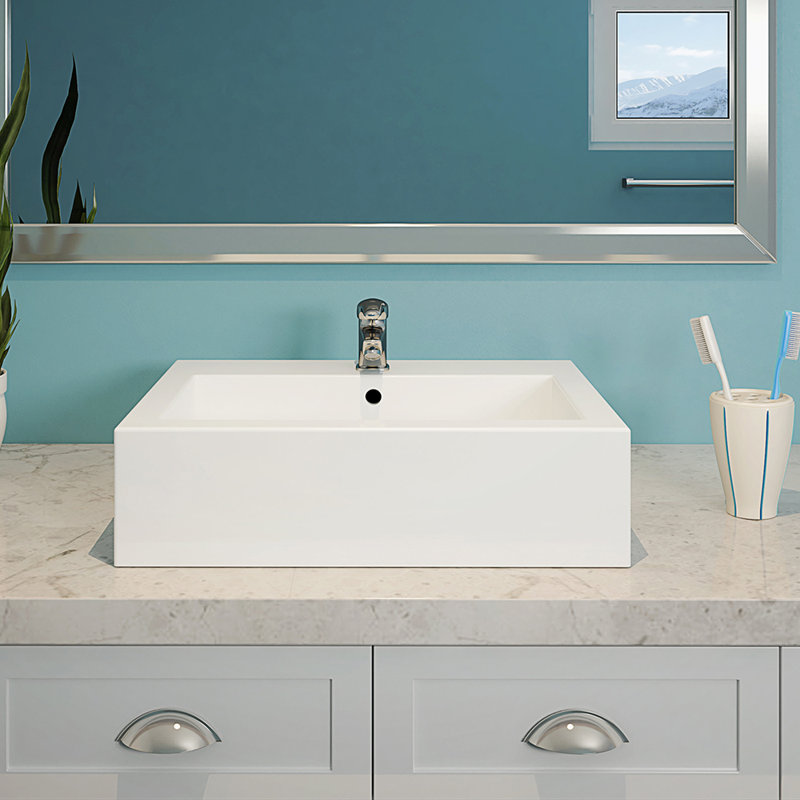 DECOLAV Bluebell Classically Redefined Ceramic Rectangular Vessel